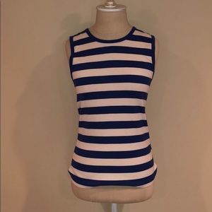JCrew Navy Stripe Cotton Tank